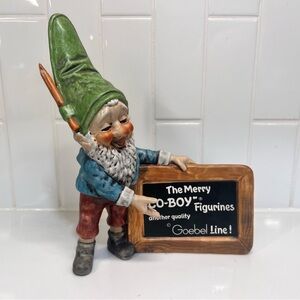 Goebel Dealer Plaque Co-Boy Gnome Figure Statue The Merry Sign Advertising